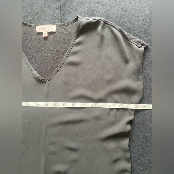 Philosophy Cotton Blend Blouse Sheer Front solid Back V Neck Sleeveless. Size XS - Picture 5 of 8